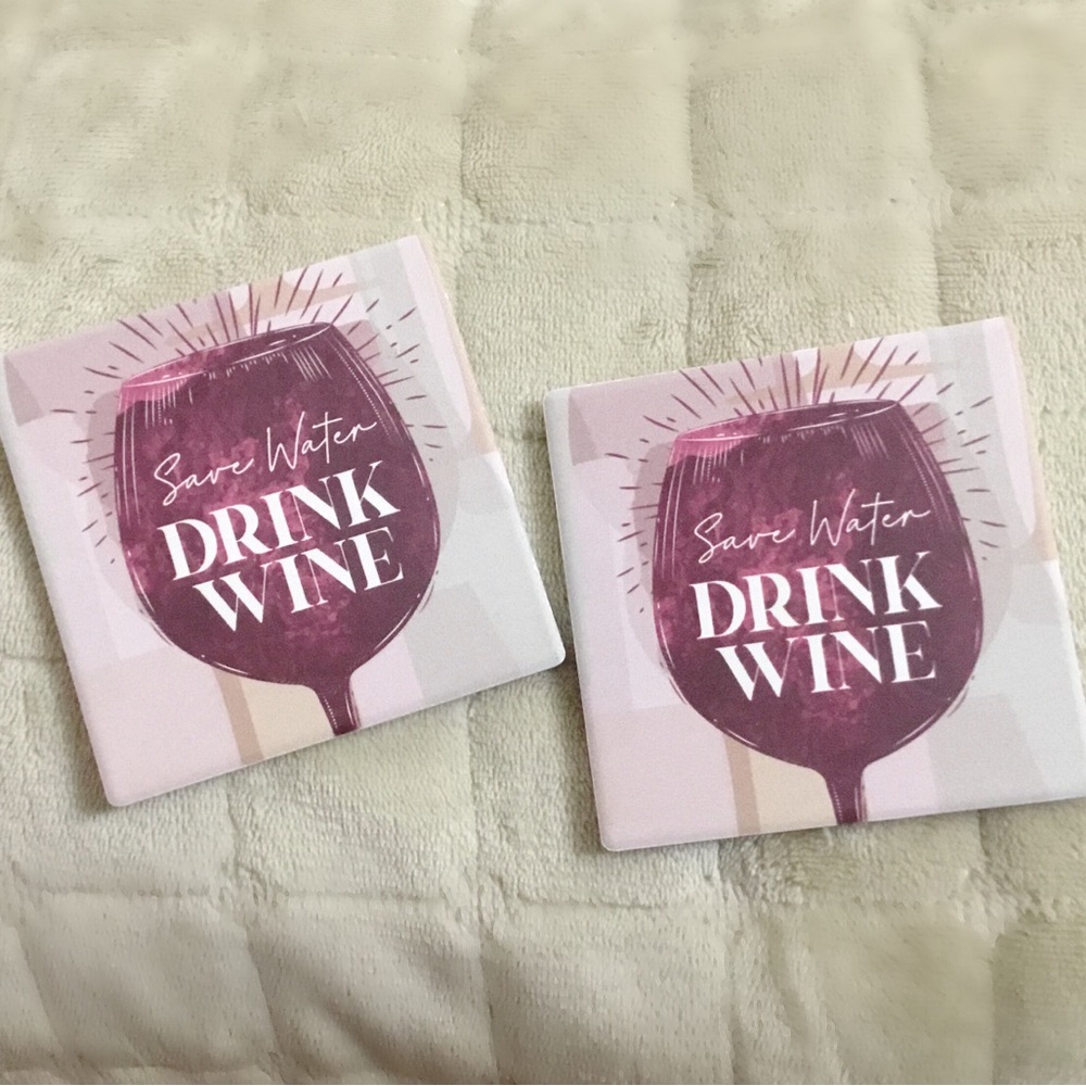 Drink Wine Coaster Set of 2